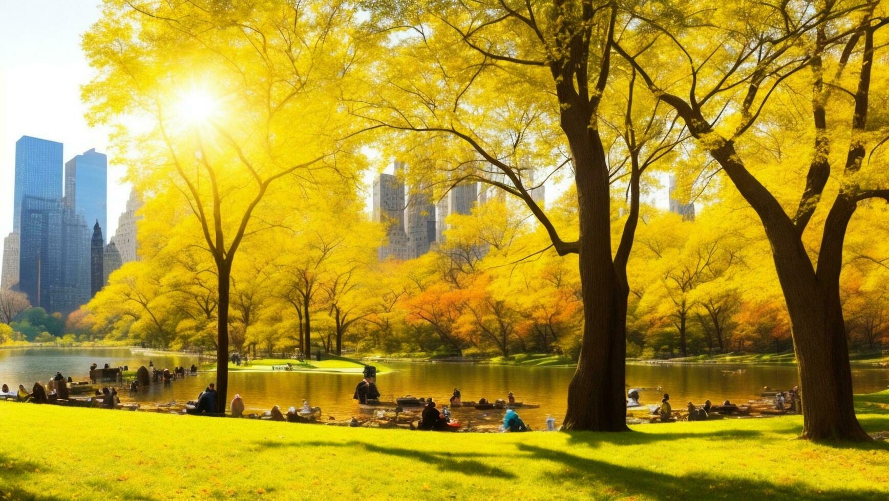 zentral Park im Neu York Stadt im das USA hat schön Sonne. ai generiert. foto