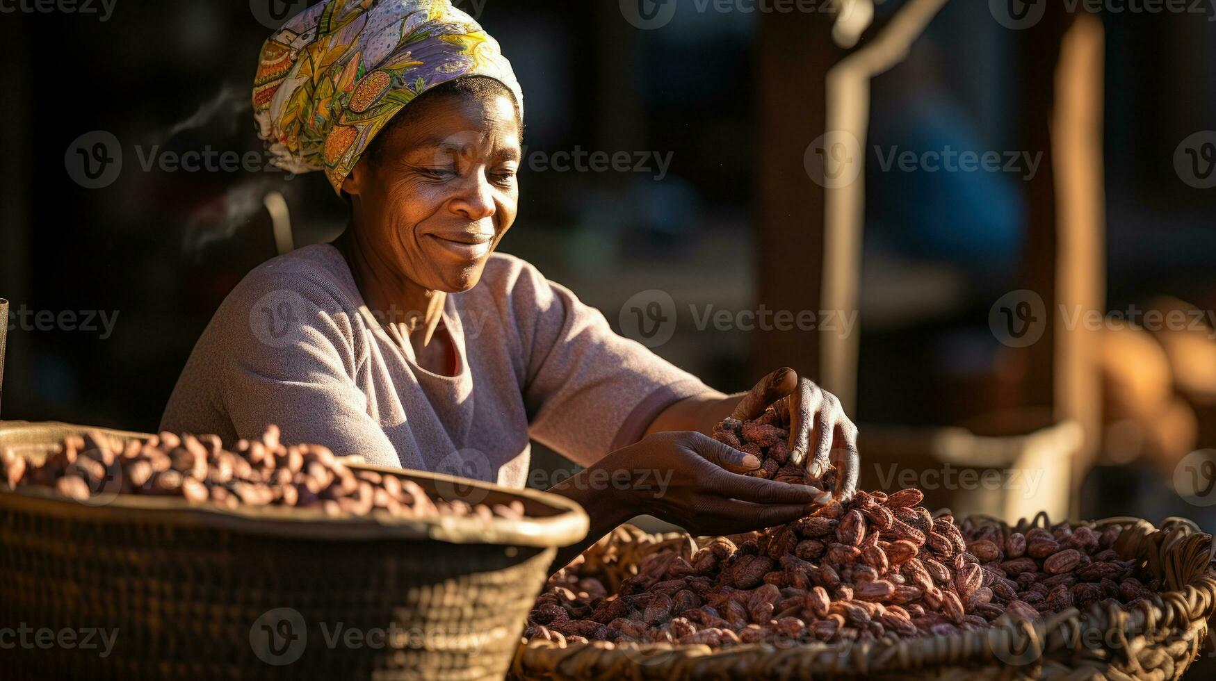 unbekannt afrikanisch Frau Verkauf Nüsse beim das lokal Markt im Äthiopien, Afrika. foto