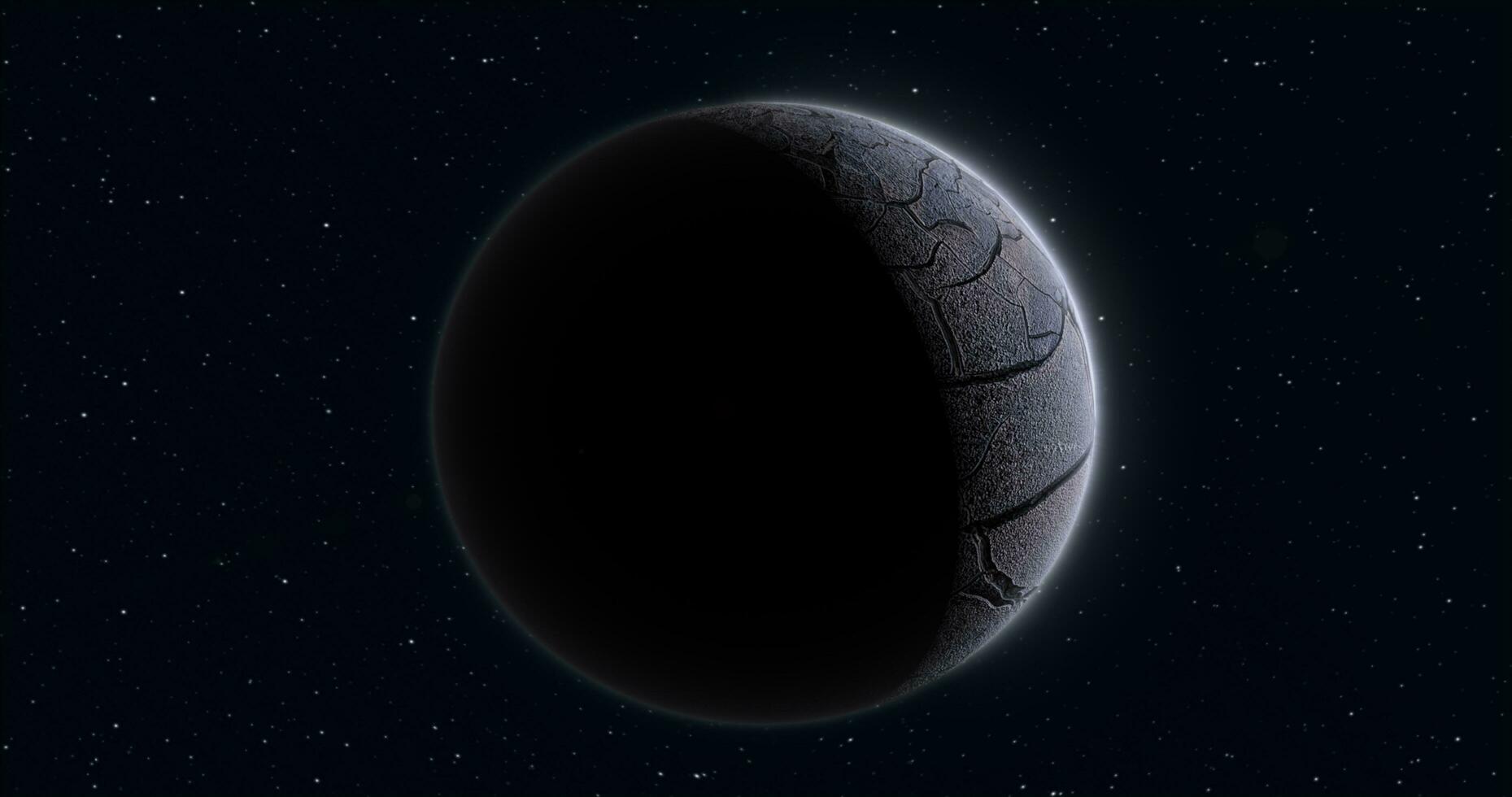 KI-generiert abstrakt realistisch Raum Planet runden Kugel mit ein Stein Linderung Oberfläche im Raum gegen das Hintergrund von Sterne foto