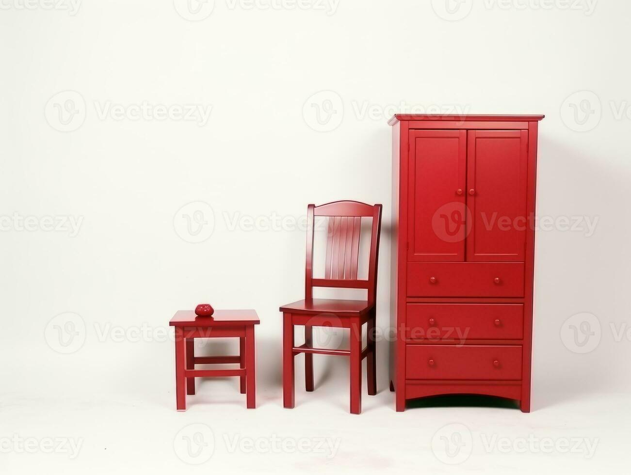 Möbel auf Weiß Hintergrund ai generativ foto