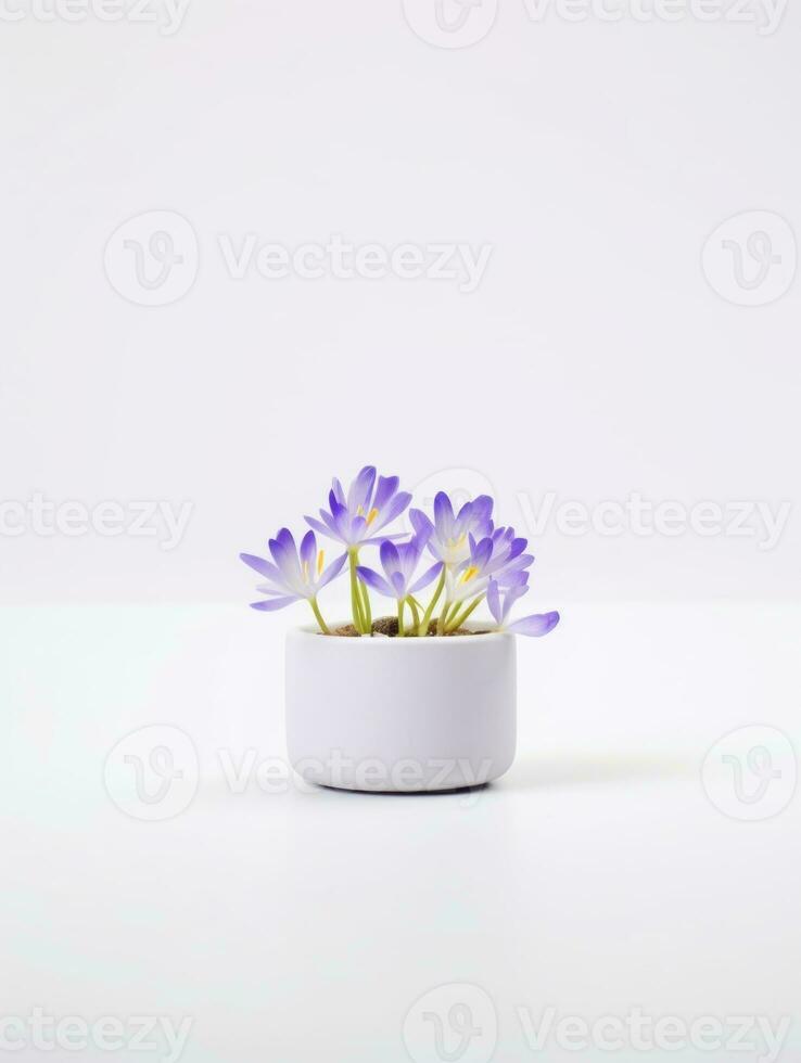 Blumen im Topf auf Weiß Hintergrund ai generativ foto