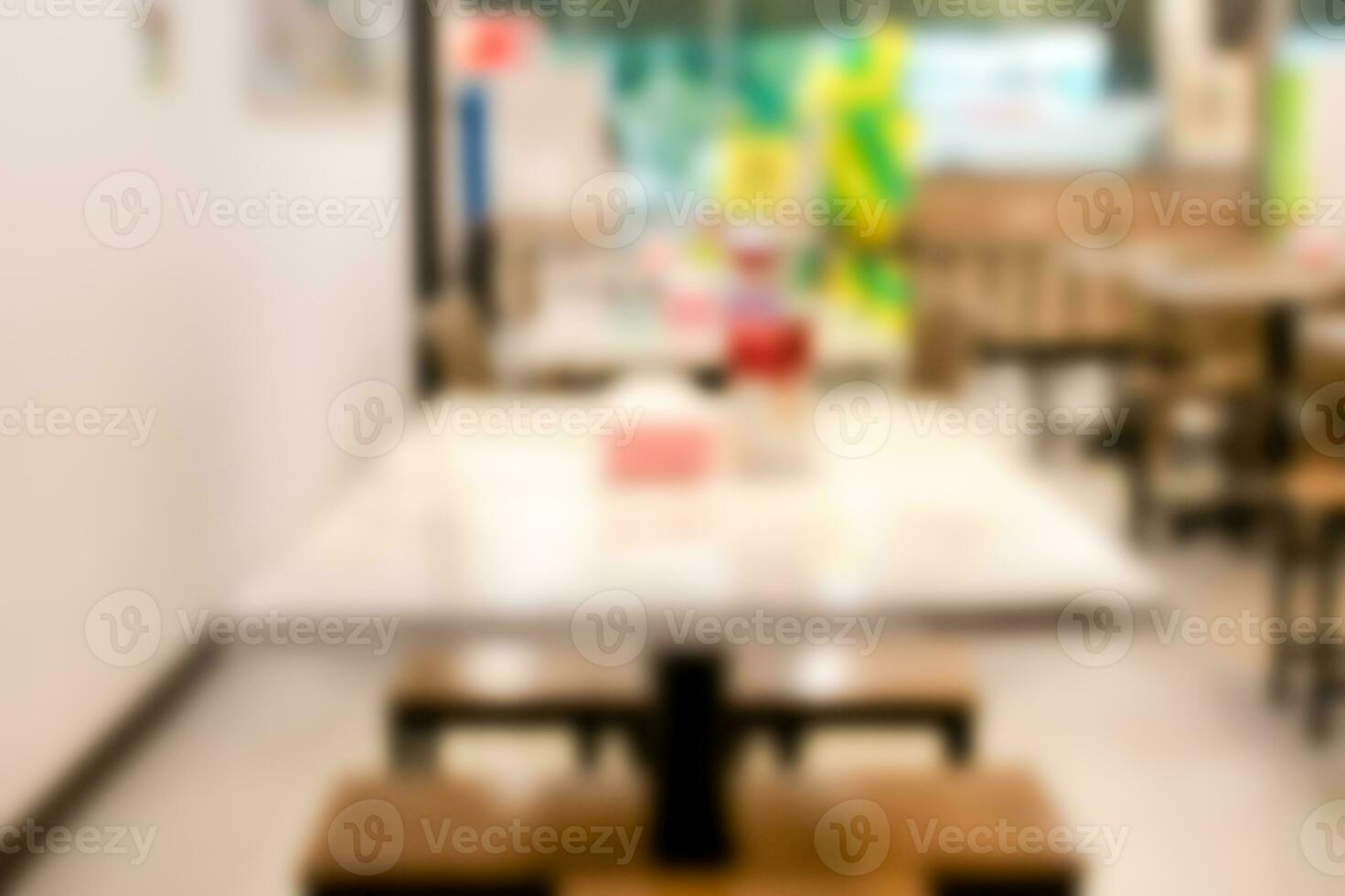 abstrakt verwischen das Zimmer im das Restaurant und niemand, Geschäft Hintergrund foto