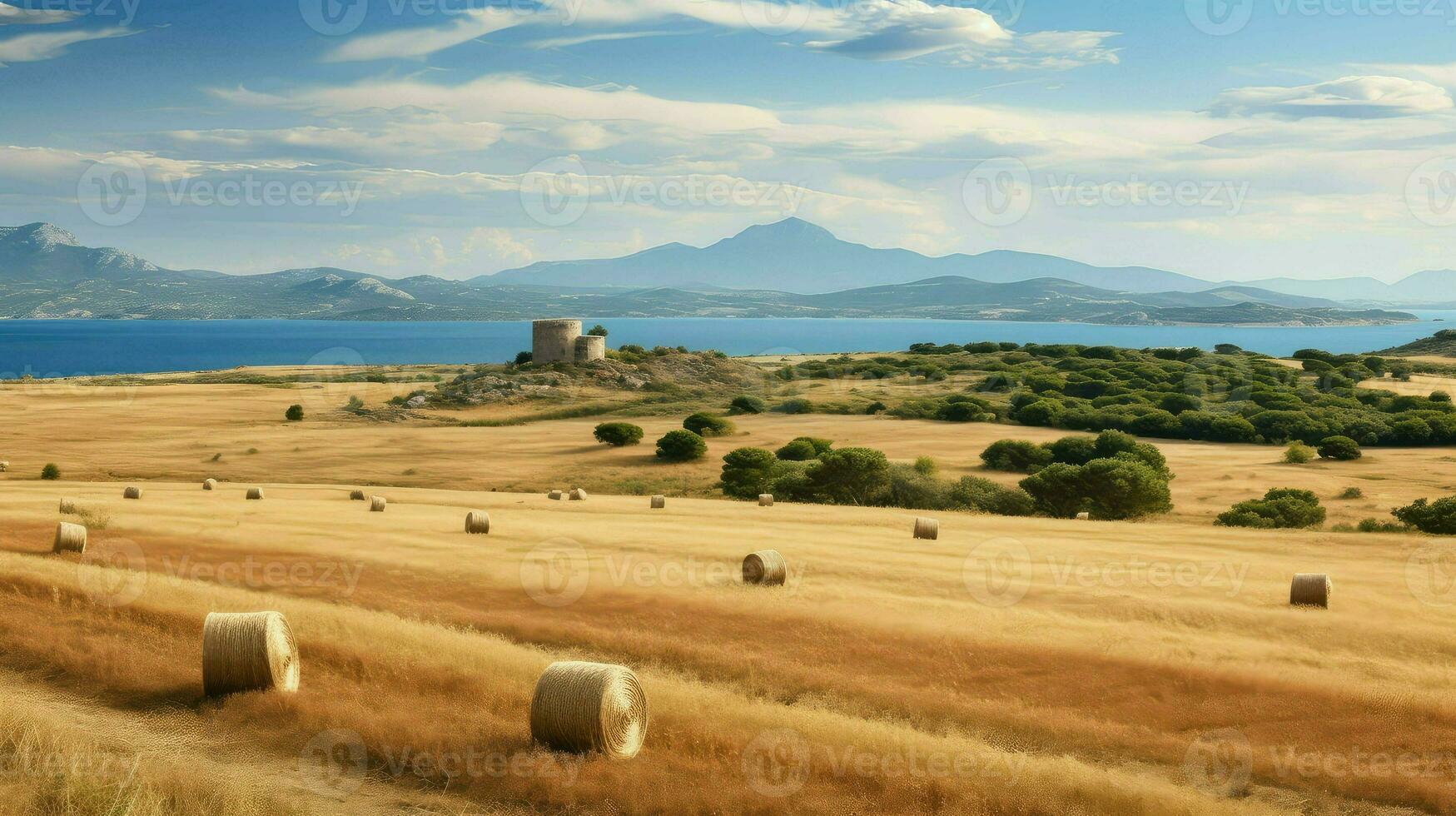 Reise sardisch Landschaft rollen ai generiert foto