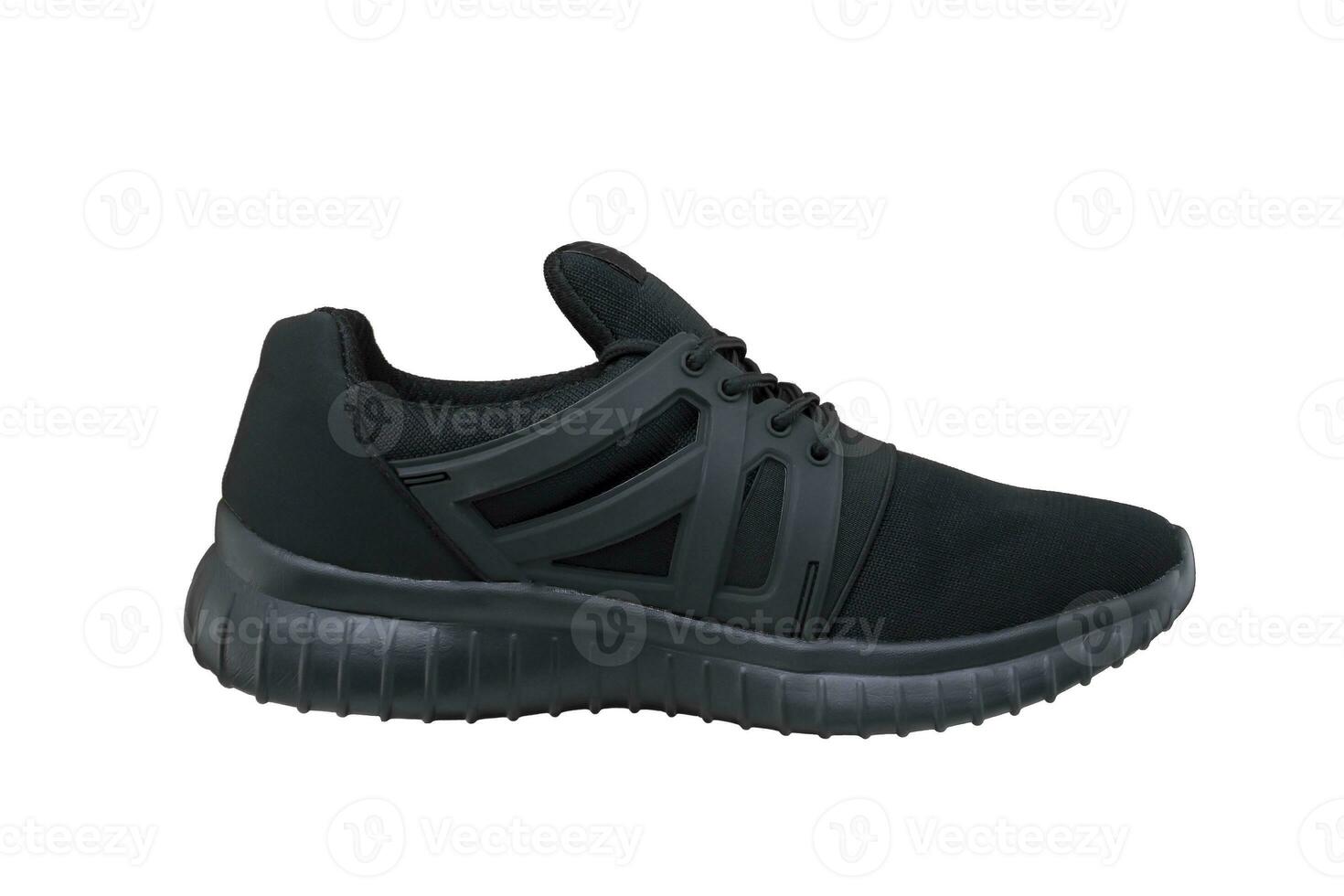 Sneaker schwarz Weiß Hintergrund. Sport Schuhe foto