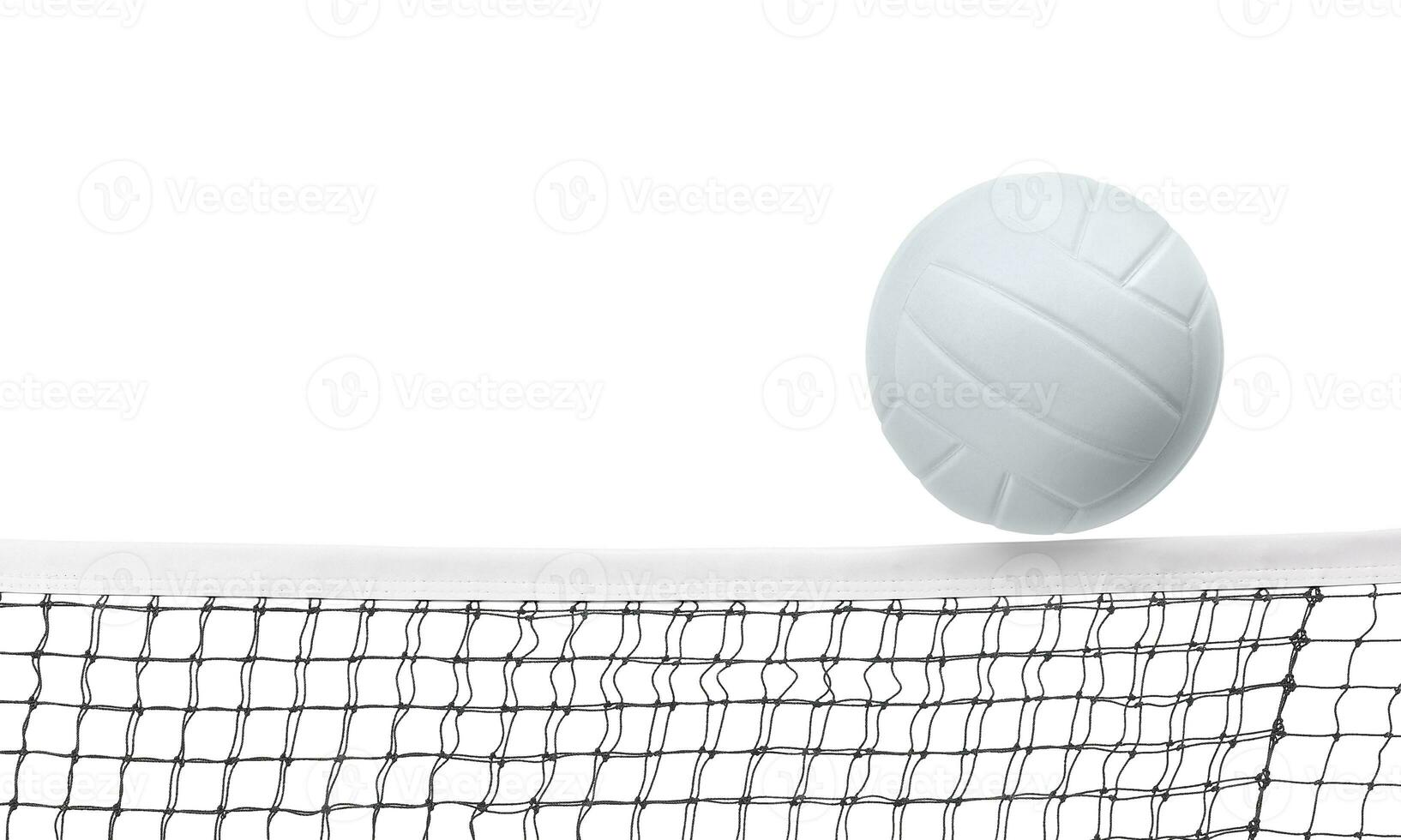 Volleyball auf das Netz isoliert auf Weiß Hintergrund foto