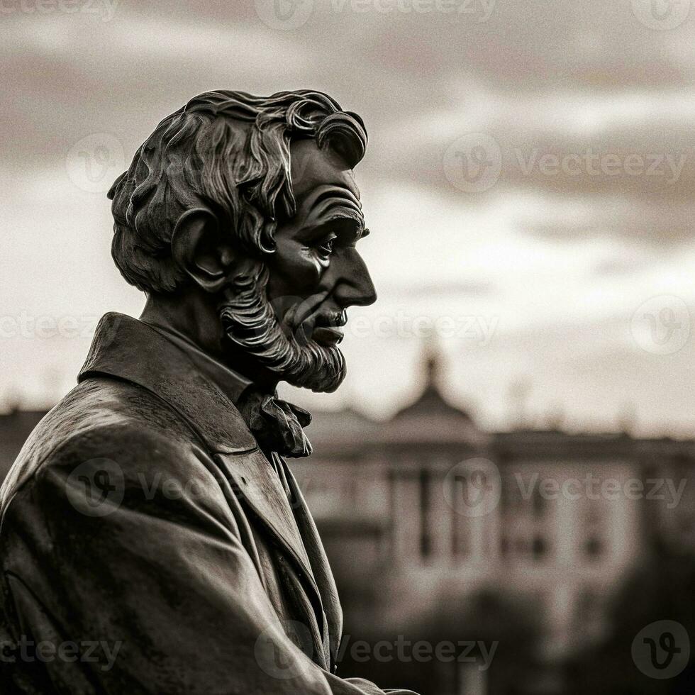 ein Statue von Abraham Lincoln generativ ai foto