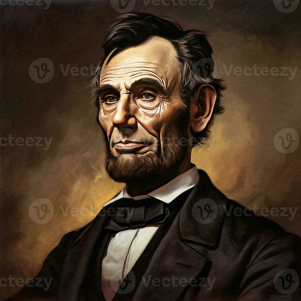 ein Porträt von Abraham Lincoln generativ ai foto