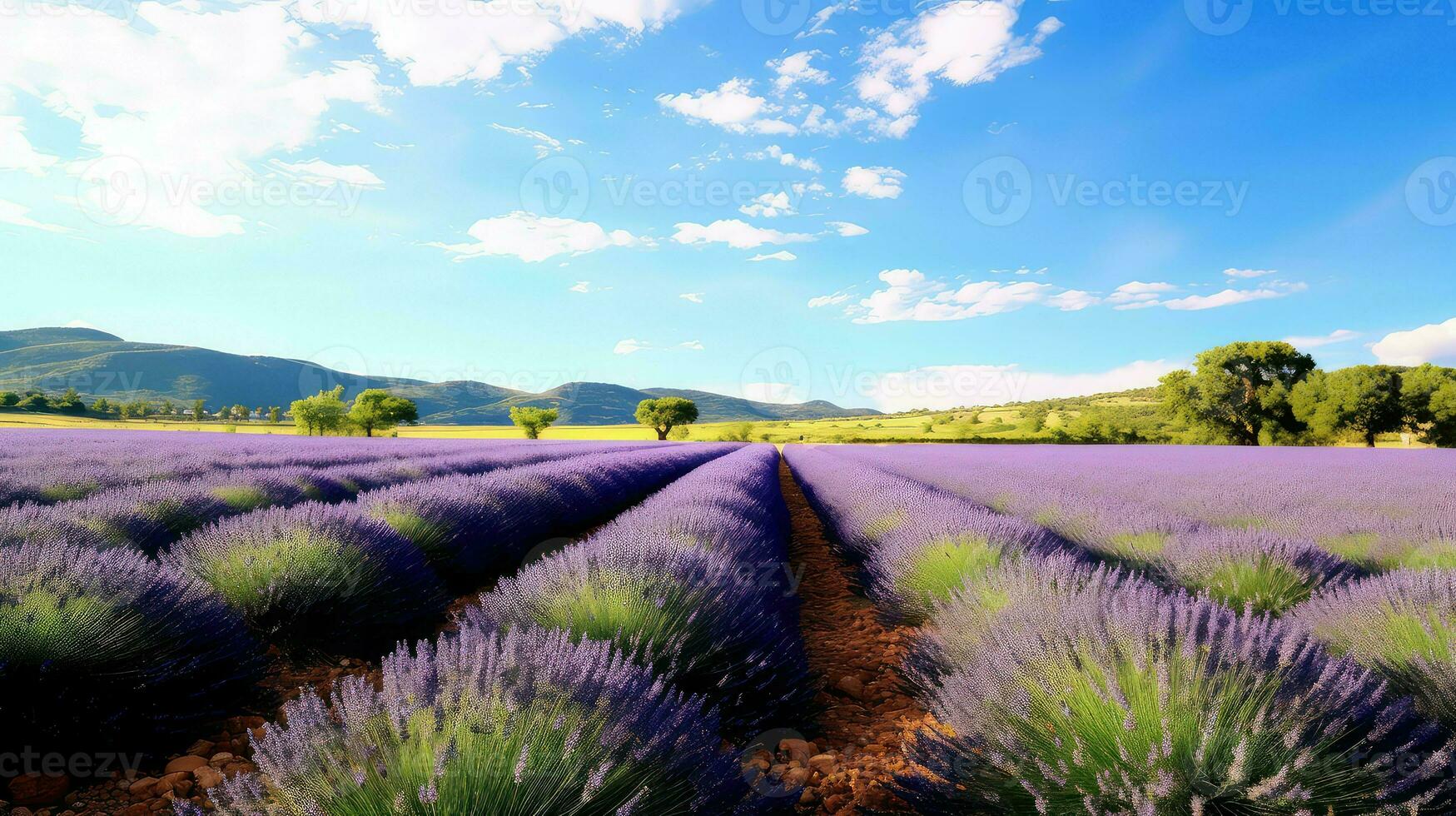 Frankreich Provencal Lavendel Felder ai generiert foto