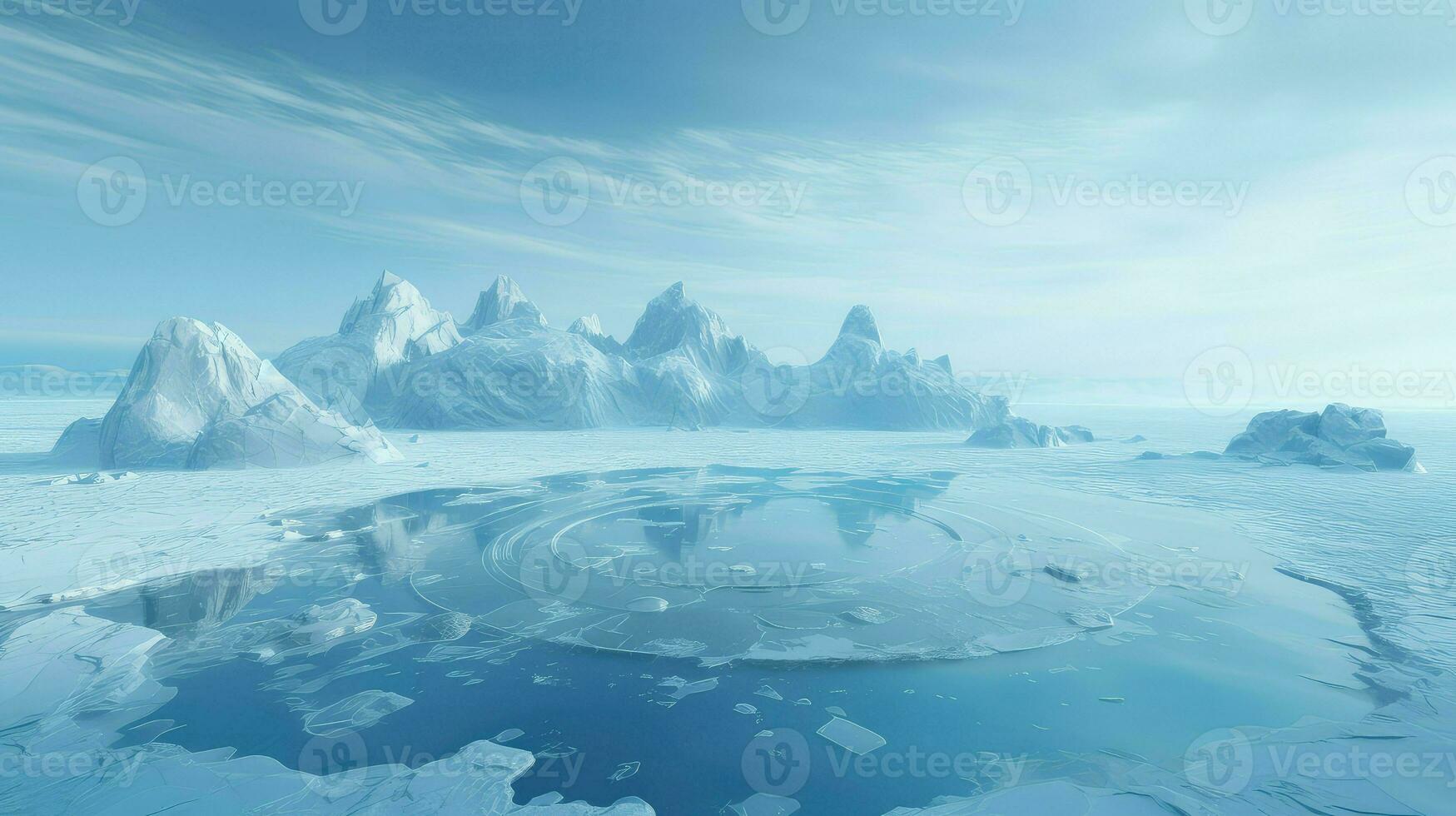 kalt eisig Insel Polar- ai generiert foto