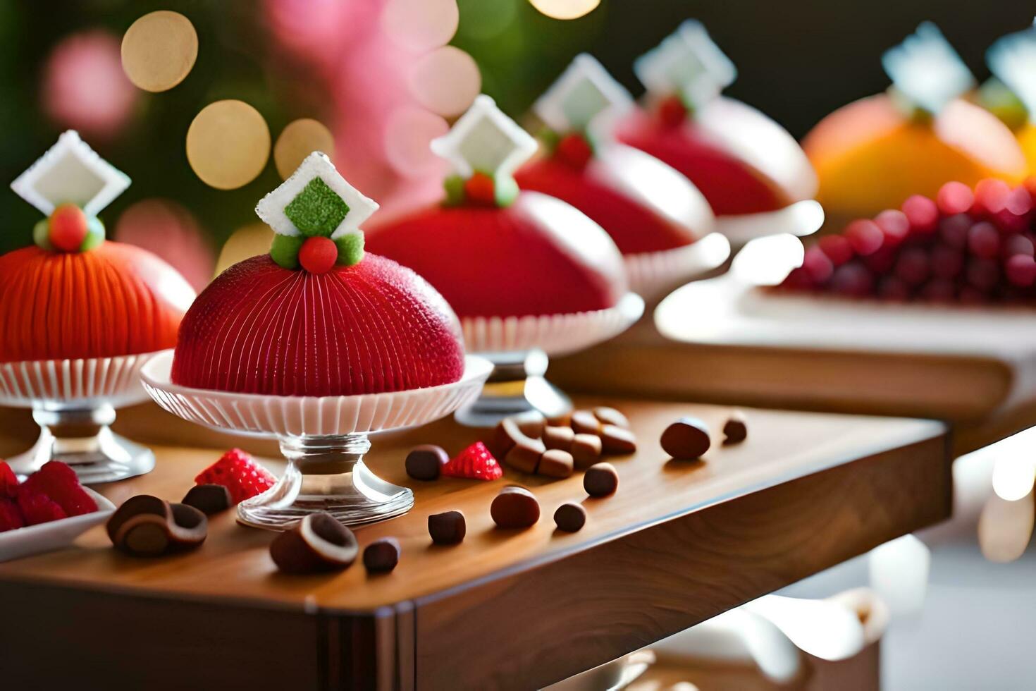 Weihnachten Nachspeisen beim das Ritz Carlton, kuala Lumpur. KI-generiert foto