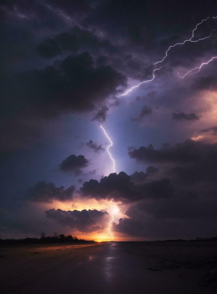 Beleuchtung oben das dunkel erkunden das Schönheit von nachtaktiv Himmel foto