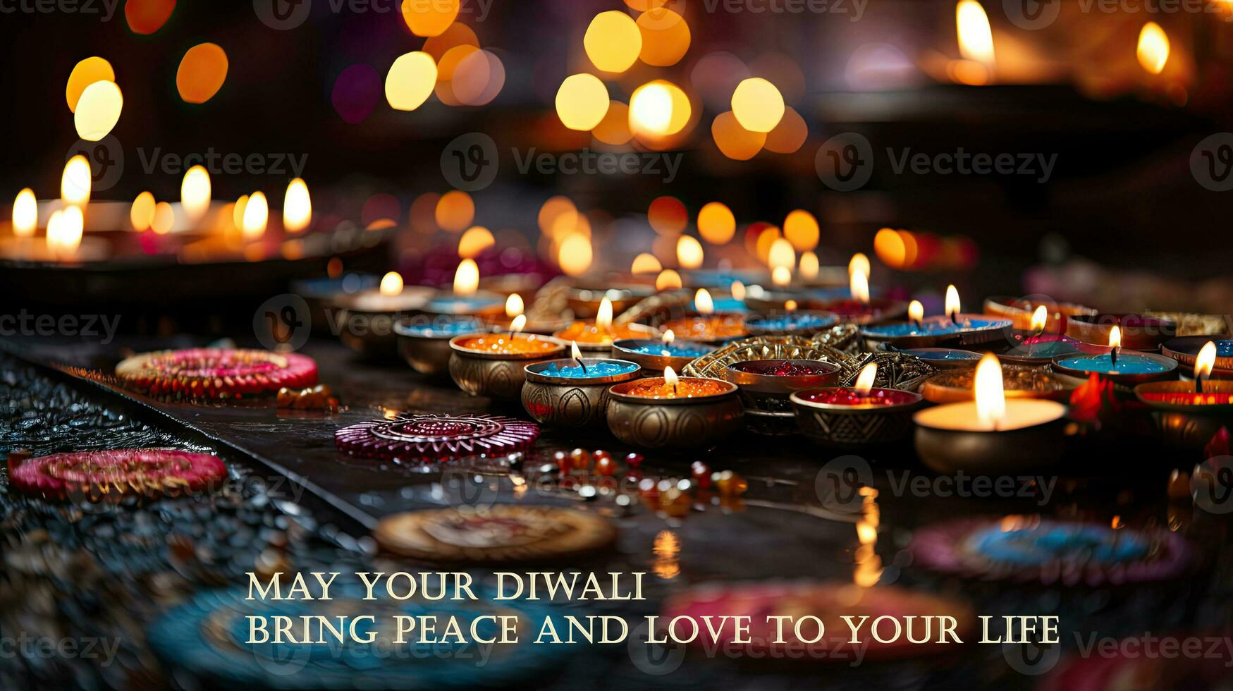 kann Ihre Diwali bringen Frieden und Liebe zu Ihre Leben. Gruß indisch Feiertag Karte. foto