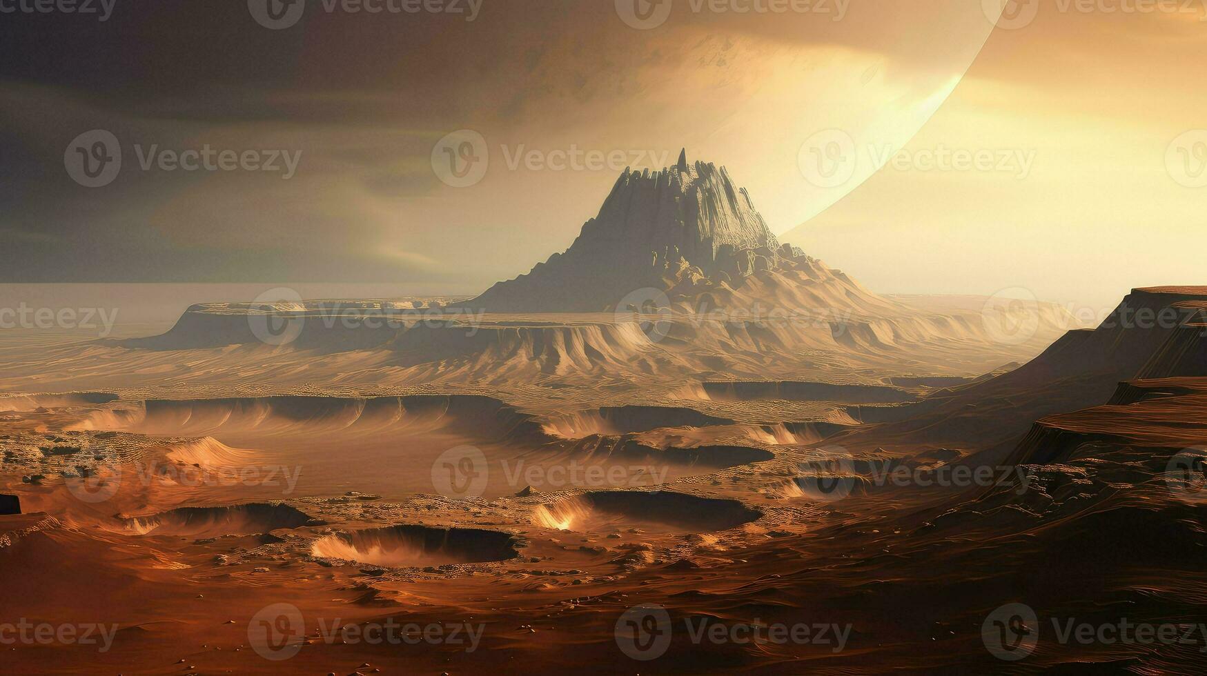 rot Mars Elysium Mons ai generiert foto