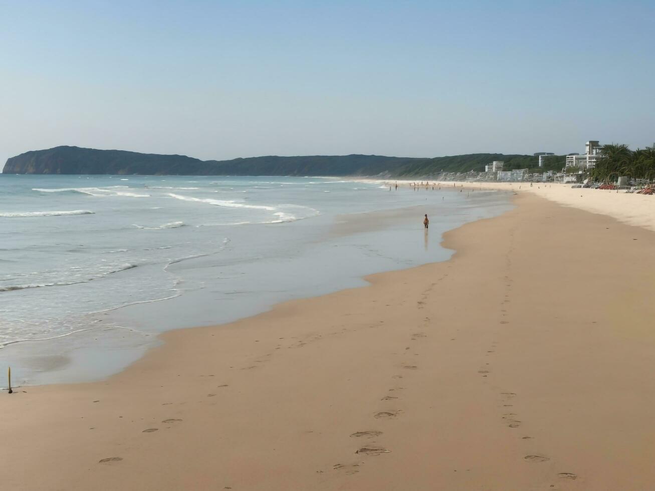 Strand schön schließen oben Bild ai generiert foto