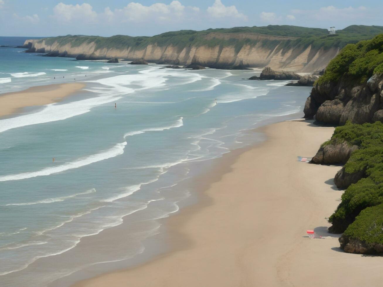 Strand schön schließen oben Bild ai generiert foto