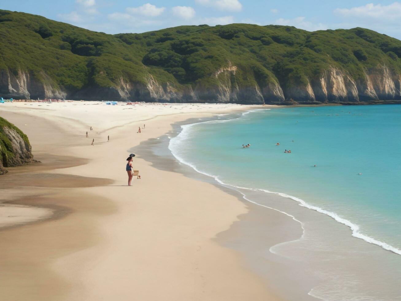 Strand schön schließen oben Bild ai generiert foto