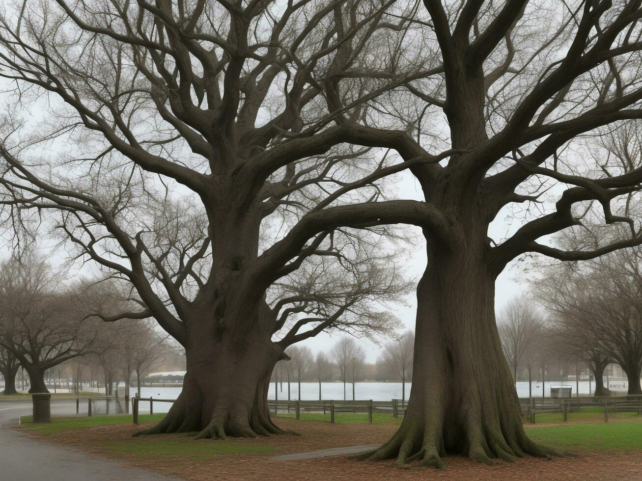 Baum schön schließen oben Bild ai generiert foto