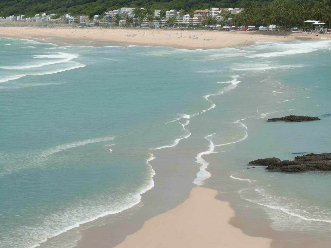 Strand schön schließen oben Bild ai generiert foto