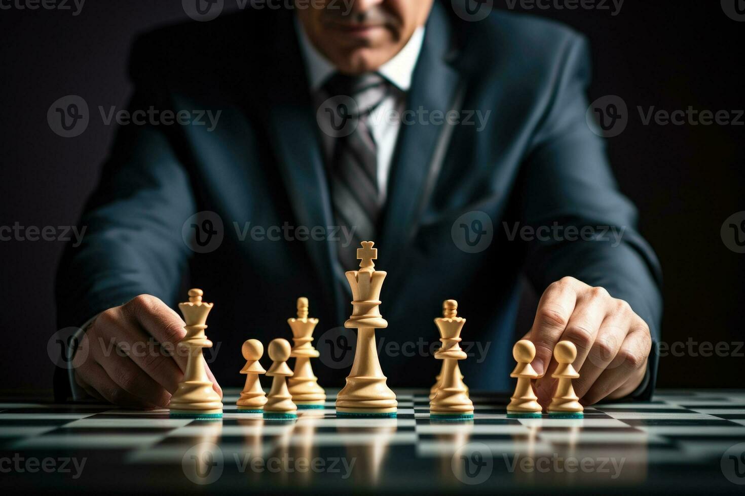 Mann Bewegung Schach Zahl auf Schachbrett. generativ ai foto