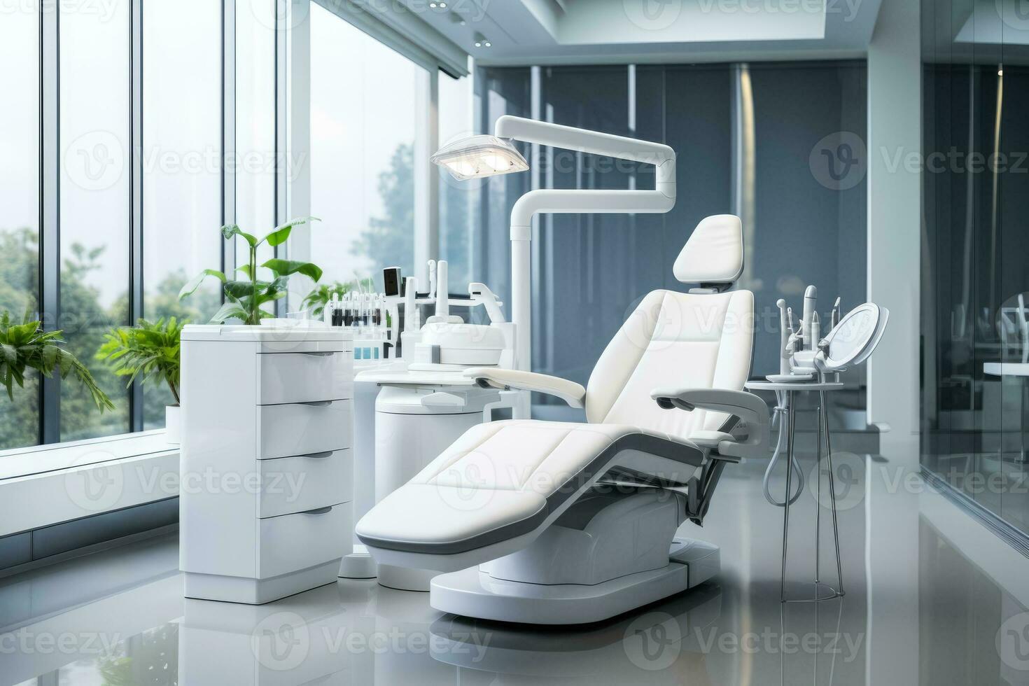 modern Dental Büro Konfiguration präsentieren Ausrüstung Hintergrund mit leeren Raum zum Text foto