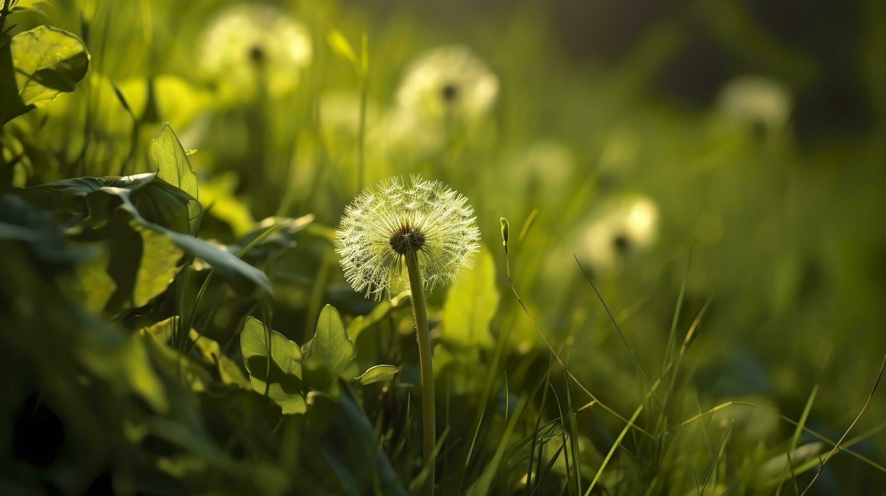 das Grün Frühling Morgen. generativ ai foto