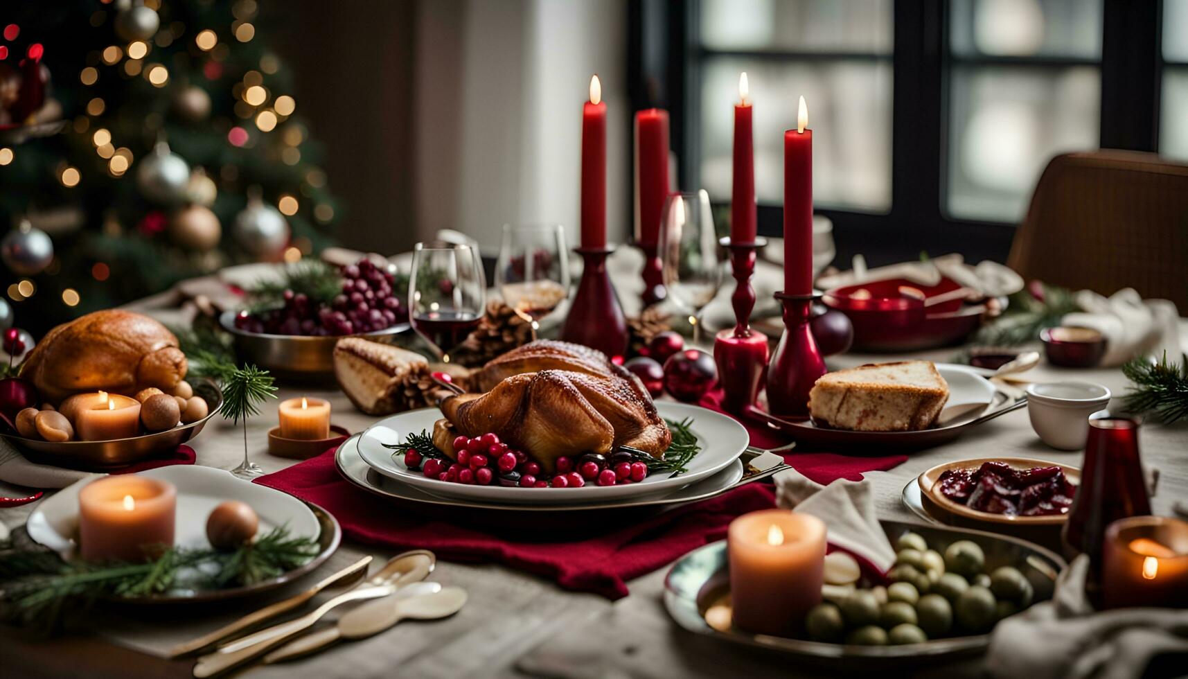 ai generiert Weihnachten Tabelle foto