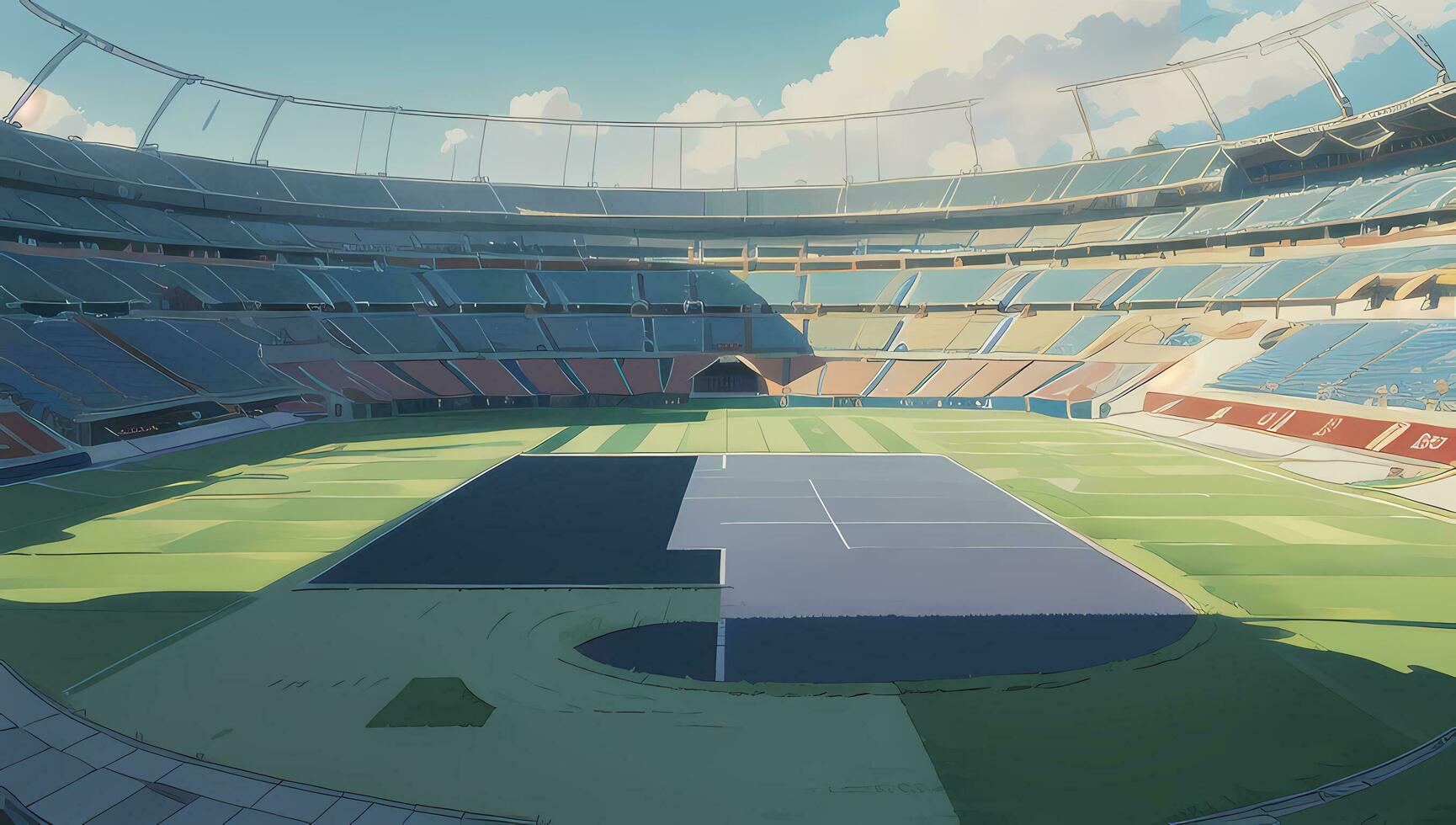 Stadion Sport modern Fantasie Grafik Roman Anime Manga Hintergrund foto