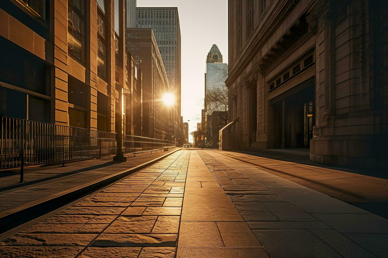 ein majestätisch Stadt Horizont während das golden Stunde. ai generativ foto