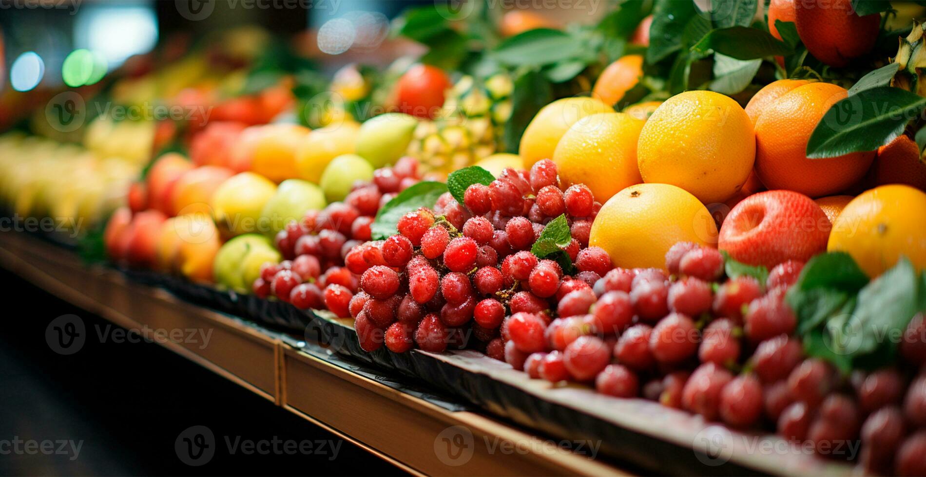 Lebensmittelgeschäft speichern, Supermarkt, frisch Obst Markt, Öko Essen - - ai generiert Bild foto