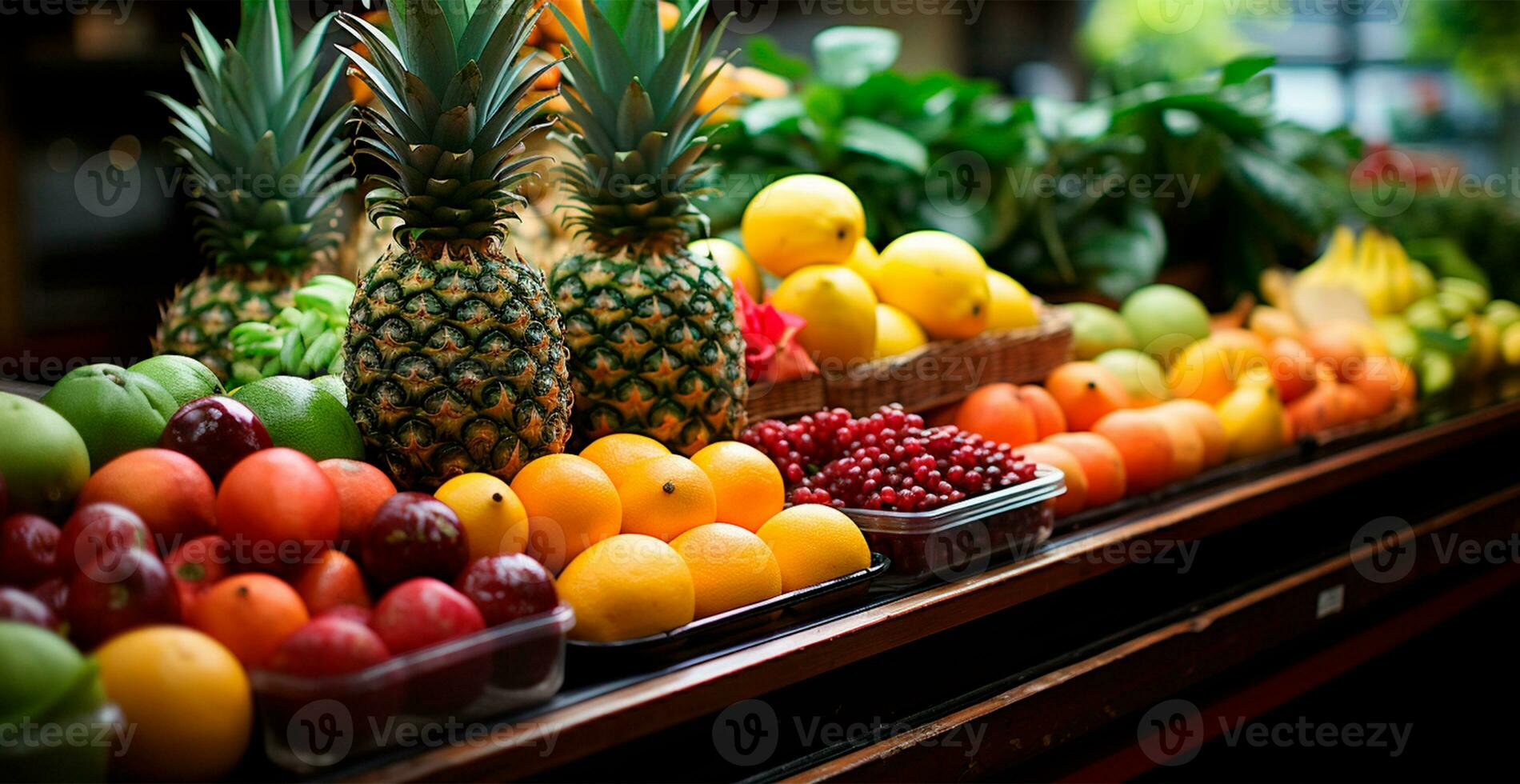 Lebensmittelgeschäft speichern, Supermarkt, frisch Obst Markt, Öko Essen - - ai generiert Bild foto