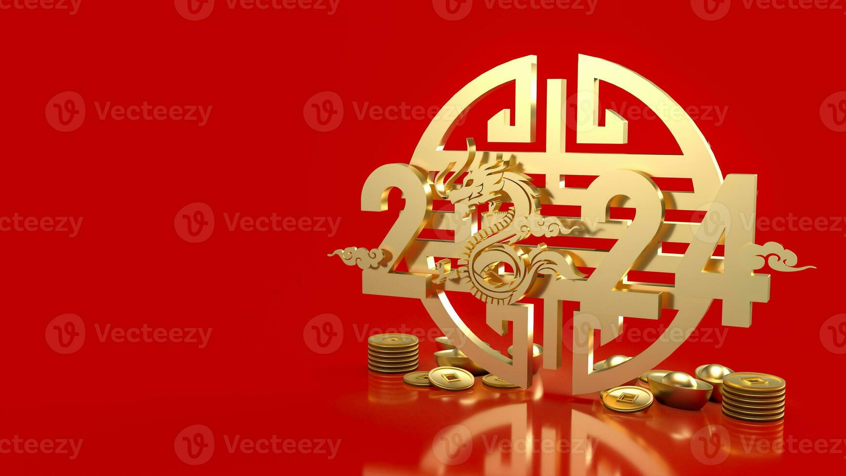 2024 das Jahr von Drachen Chinesisch Neu Jahr 3d Wiedergabe. foto