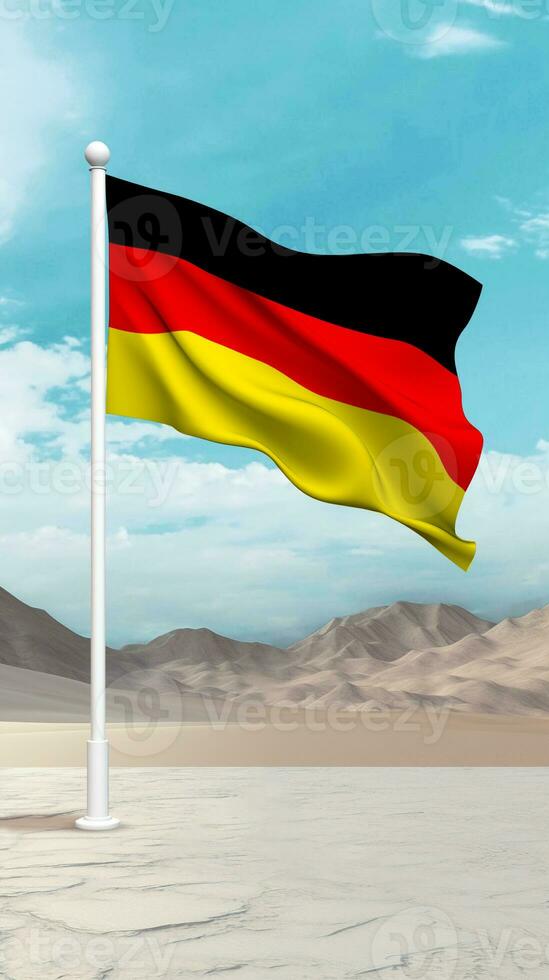 Deutschland Flagge winken im ein öffnen Bereich foto