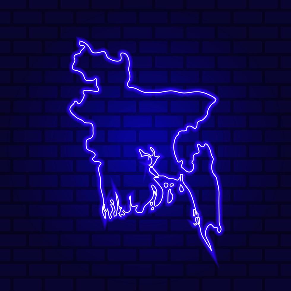 Bangladesch leuchtende Leuchtreklame auf Backsteinmauerhintergrund foto