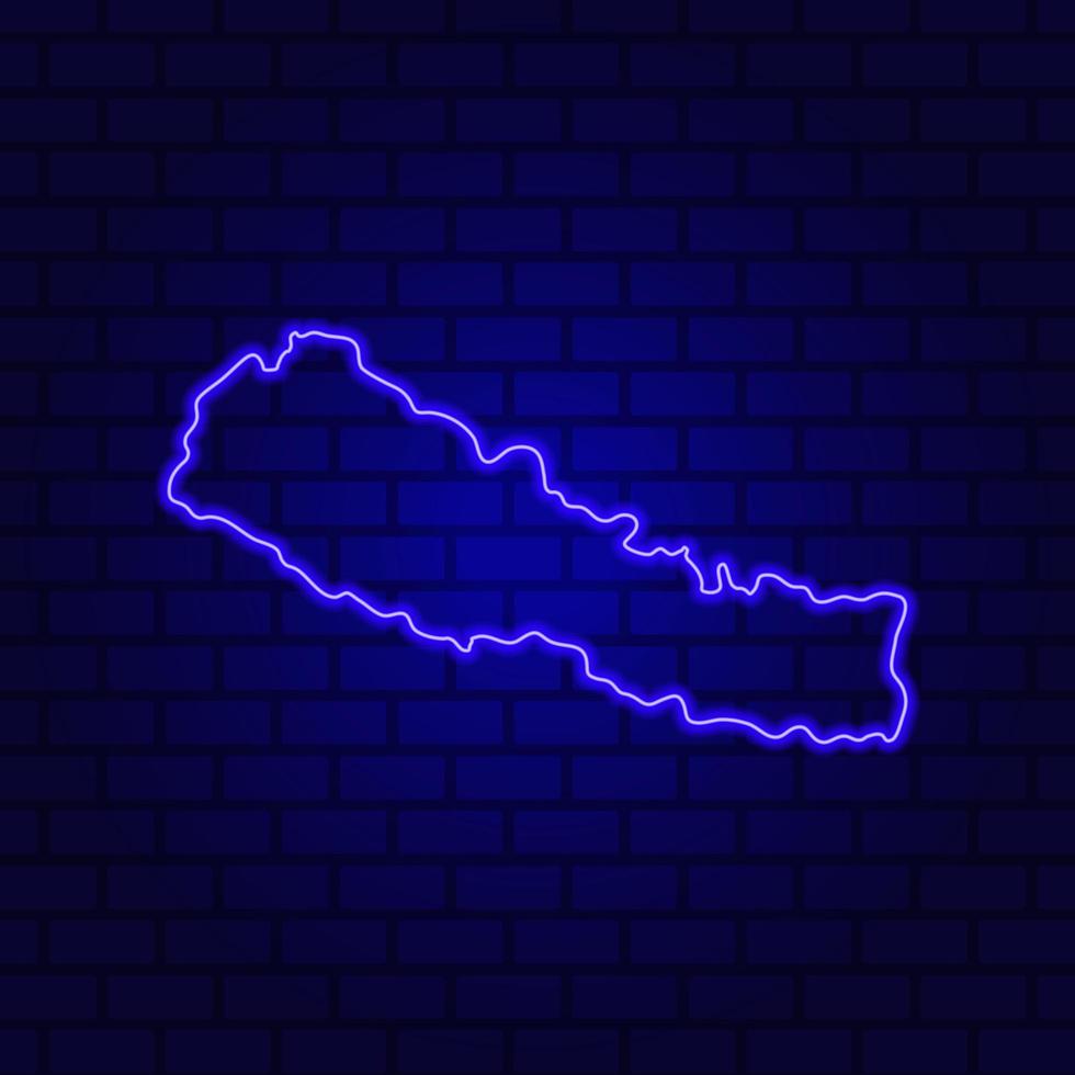 nepal leuchtende leuchtreklame auf backsteinmauerhintergrund foto