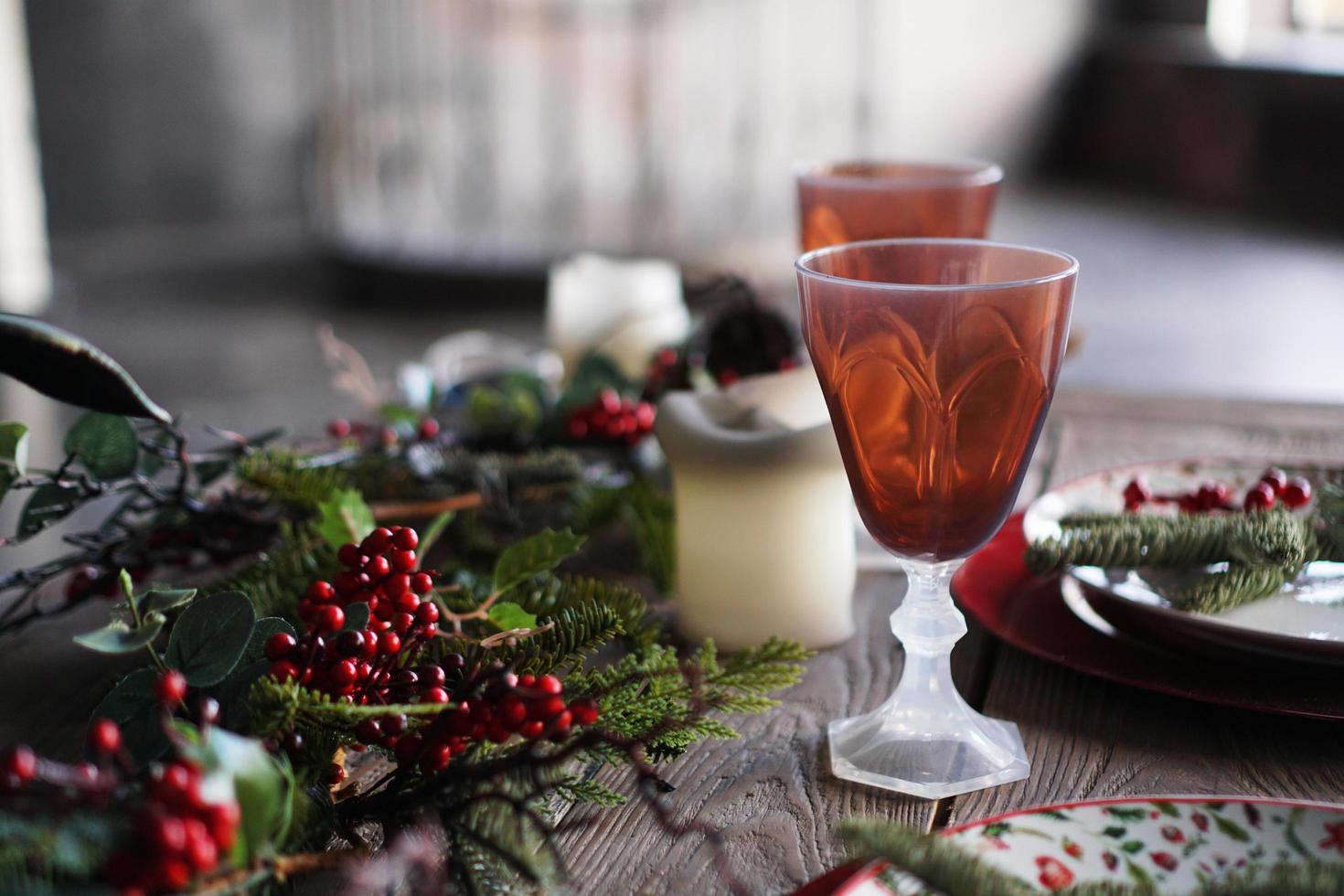 weihnachten neues jahr abendessen dekor foto