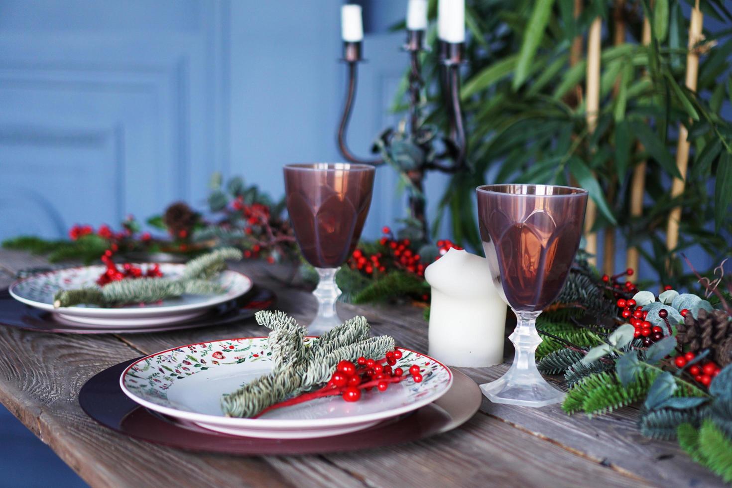 weihnachten neues jahr abendessen dekor foto