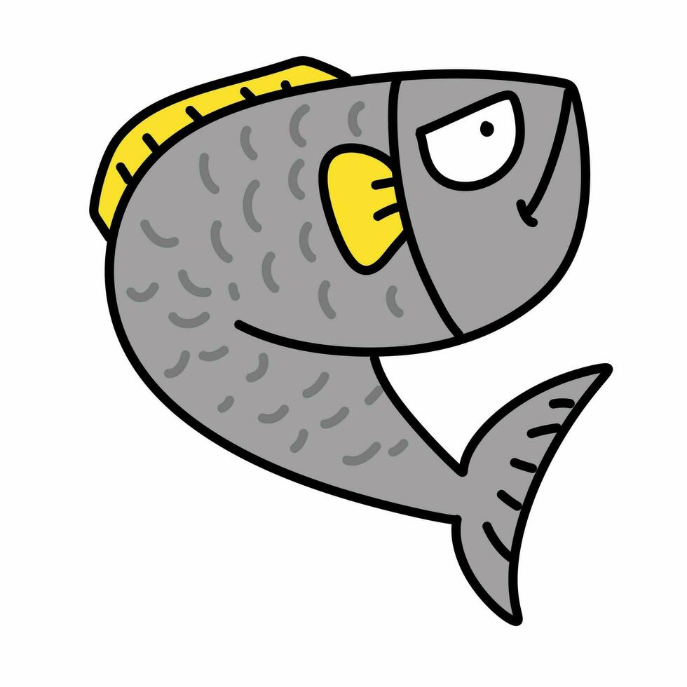 Fisch Karikatur auf Weiß Hintergrund foto