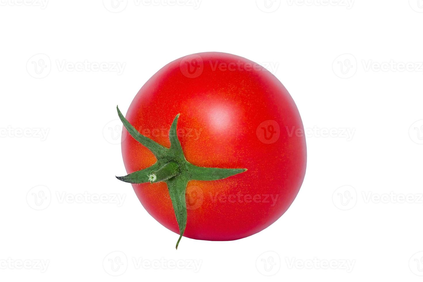 rote Tomate isoliert auf weißem Hintergrund foto