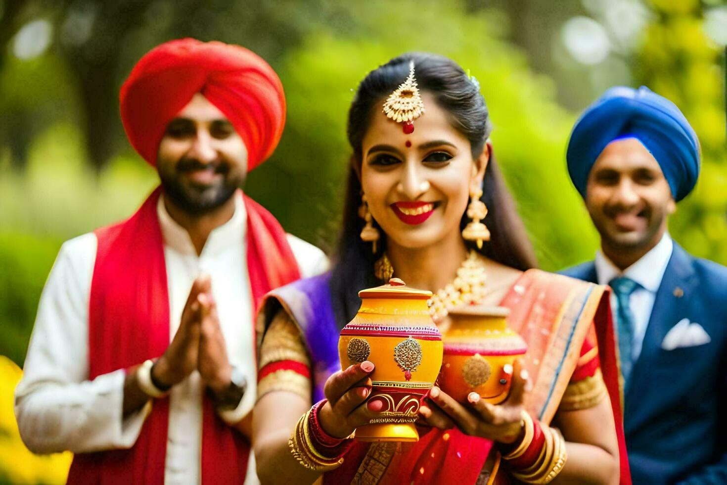 indisch Hochzeit im London. KI-generiert foto