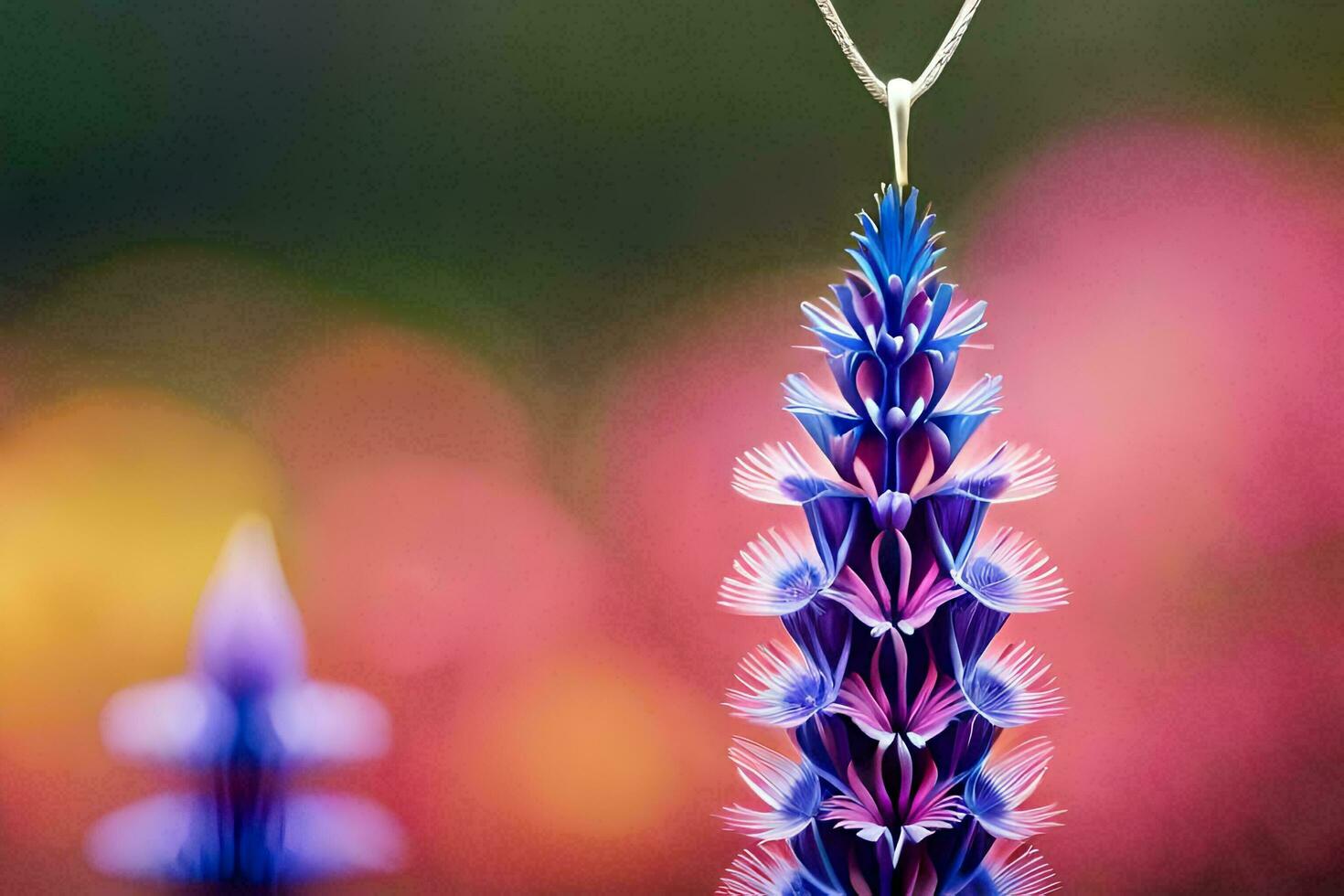 ein Halskette mit ein Blume auf Es. KI-generiert foto