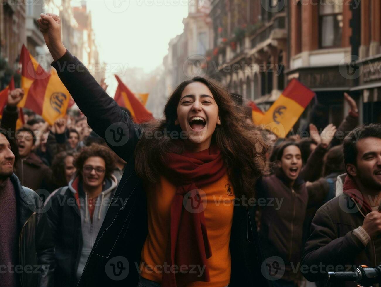 glücklich Frau feiern ein schön Leben ai generativ foto