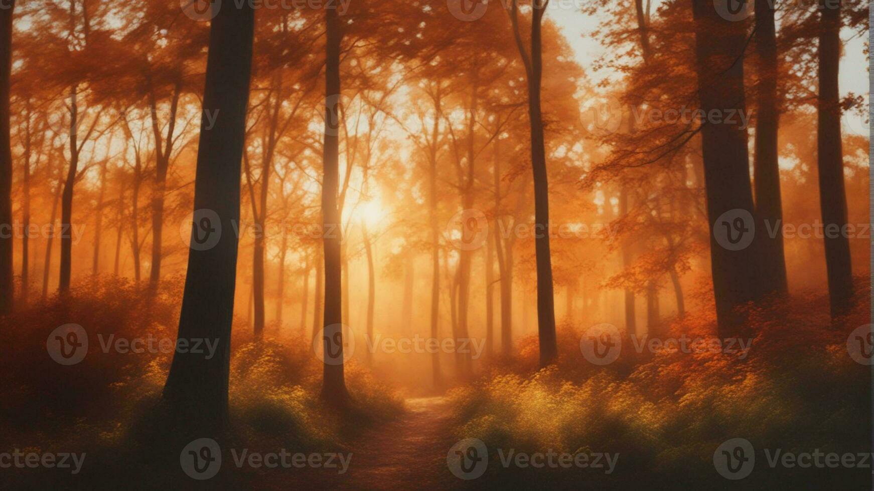 Wald im das Herbst. schön fallen Farben. KI-generiert foto