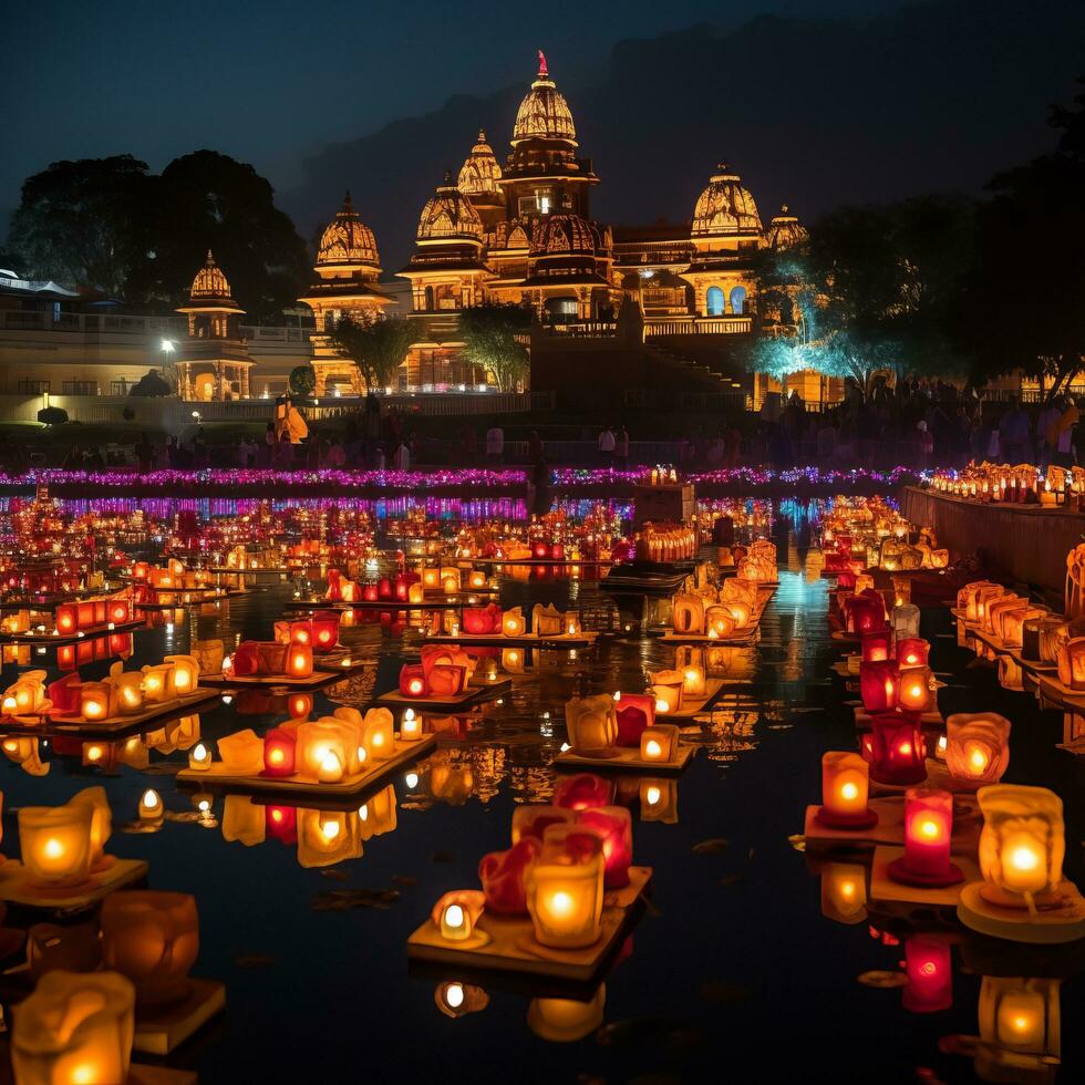 beten beim Shree ga stupa - - ai generiert foto