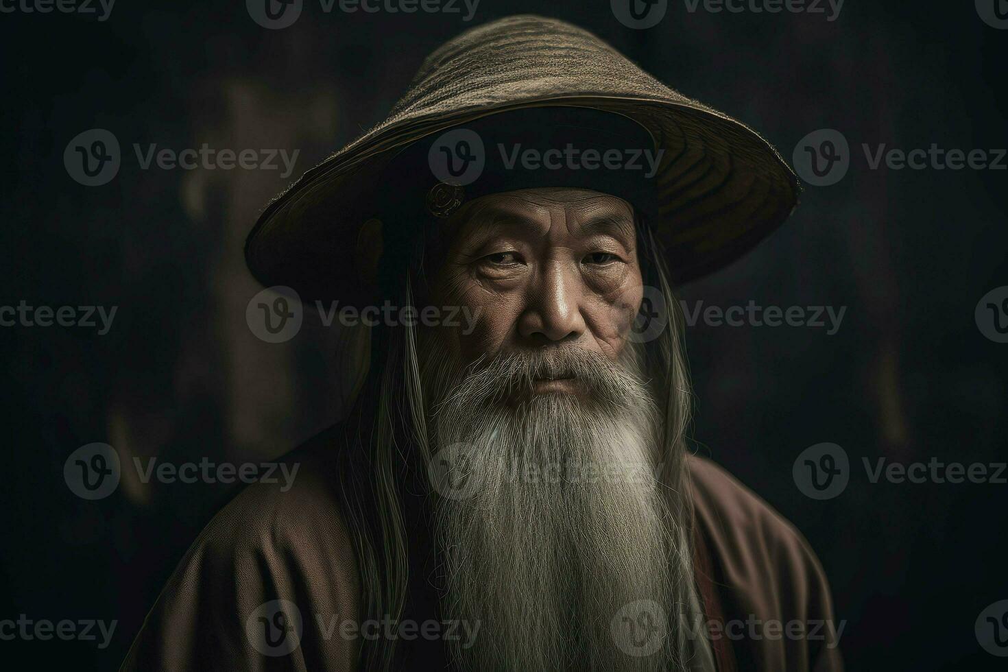 Mann traditionell Chinesisch Senior reifen. generieren ai foto