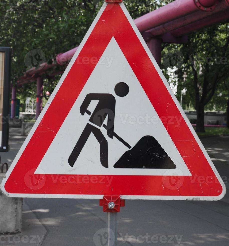 Straßenbau Schild foto