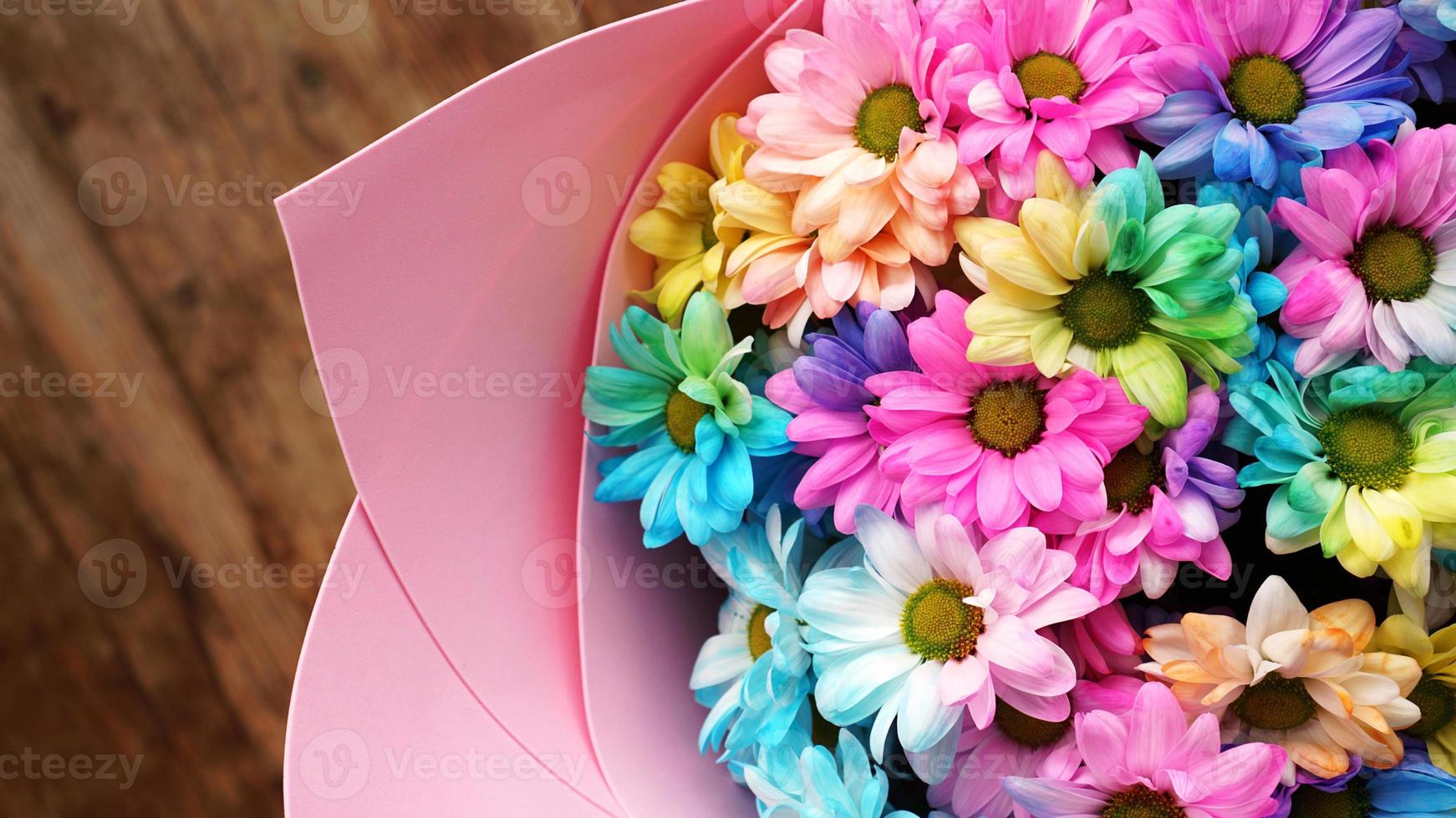 nahaufnahme blüte regenbogen blumen blumenstrauß foto