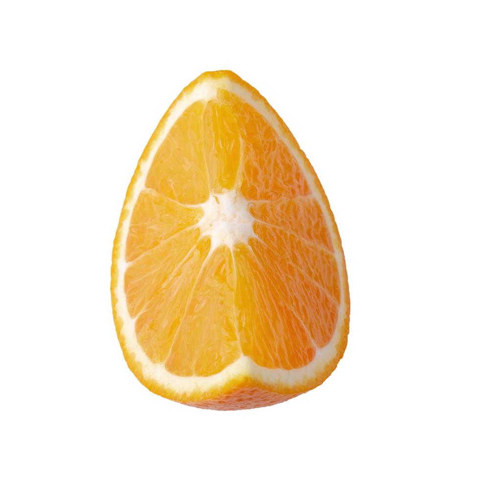 frische Orangenfrüchte isoliert auf weißem Hintergrund foto