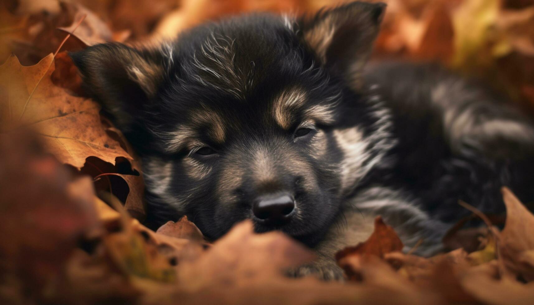 süß Hündchen spielen im das Herbst Gras, reinrassig und flauschige generiert durch ai foto