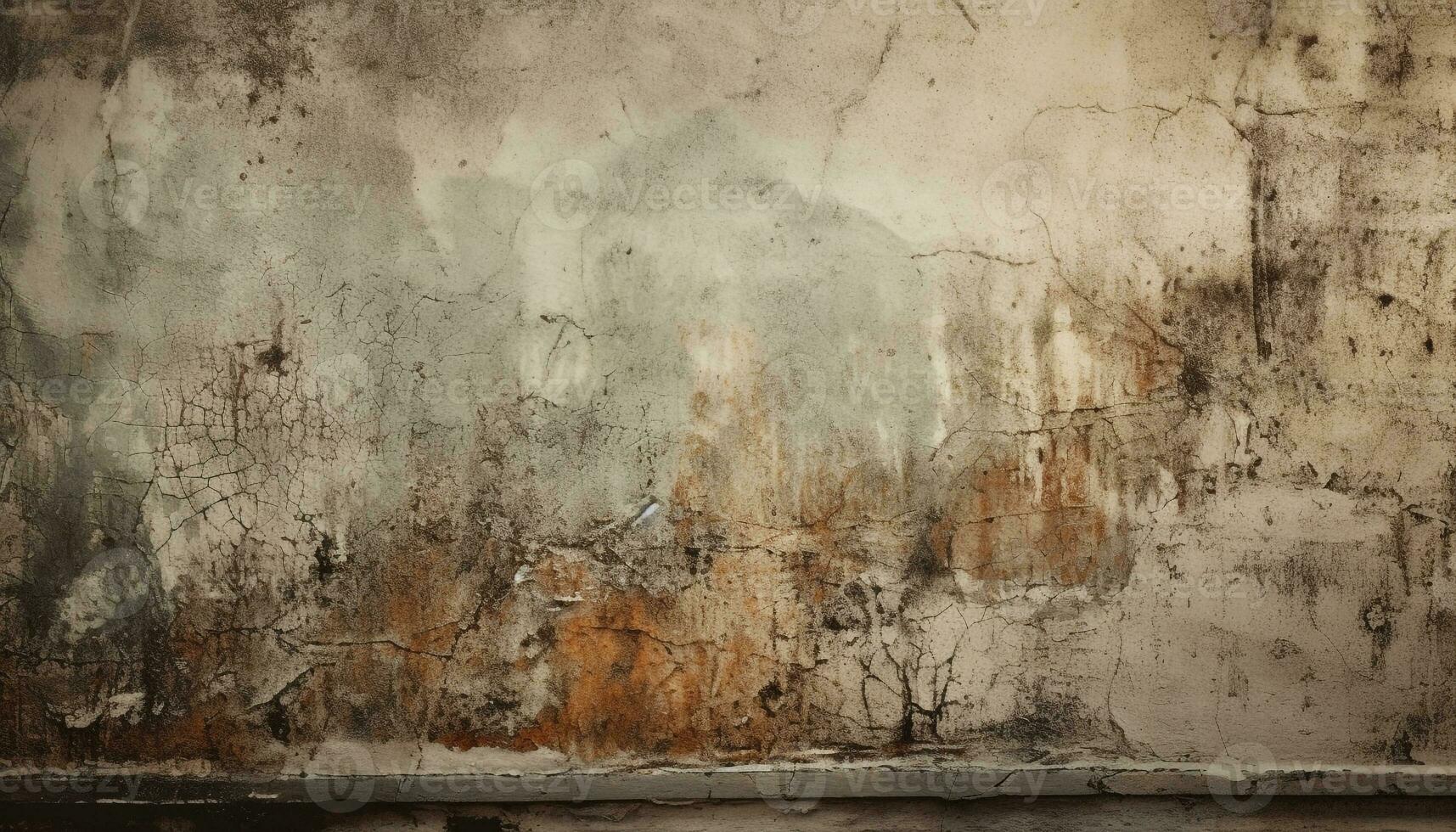 schmutzig alt rostig abstrakt beschädigt Grunge befleckt Mauer Gebäude Feature generiert durch ai foto