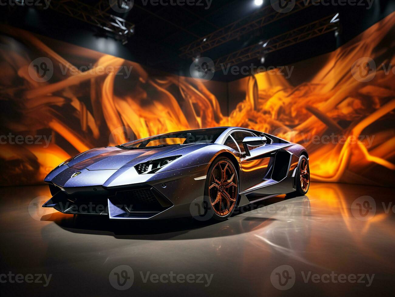 Lamborghini Aventador Ausstellung. generativ ai foto